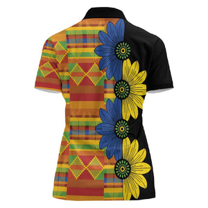 African Ethnic Kitenge Ankara Style Women Polo Shirt