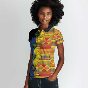 African Ethnic Kitenge Ankara Style Women Polo Shirt