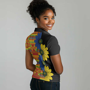 African Ethnic Kitenge Ankara Style Women Polo Shirt