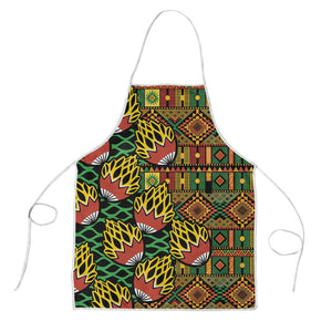 African Tribal Geometric Mixed Kanga Pattern Apron