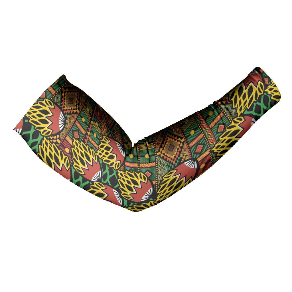 African Tribal Geometric Mixed Kanga Pattern Arm Sleeves
