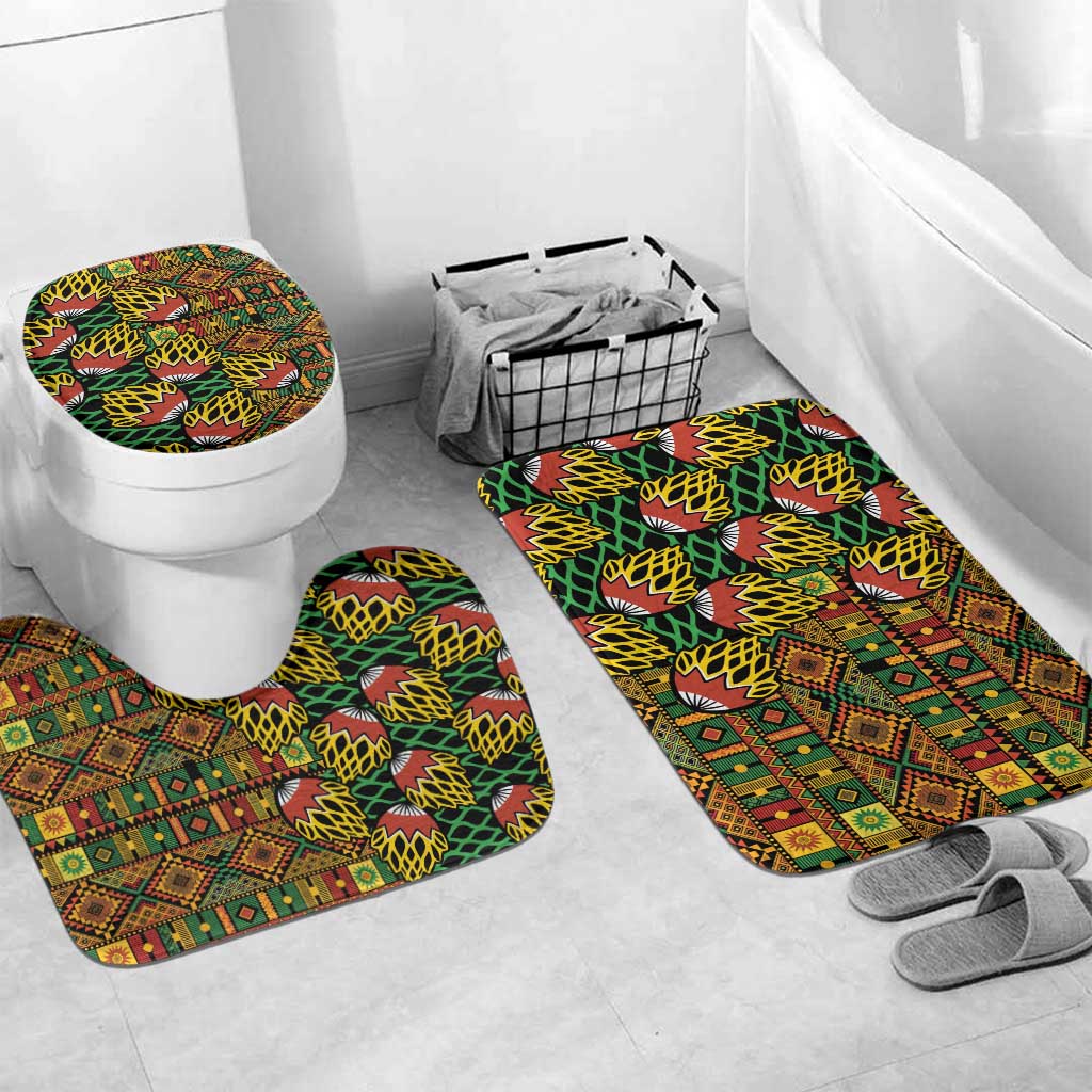 African Tribal Geometric Mixed Kanga Pattern Bathroom Set