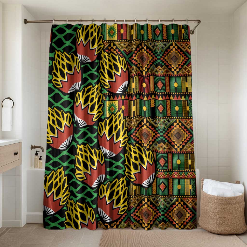 African Tribal Geometric Mixed Kanga Pattern Bathroom Set
