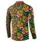 African Tribal Geometric Mixed Kanga Pattern Button Sweatshirt