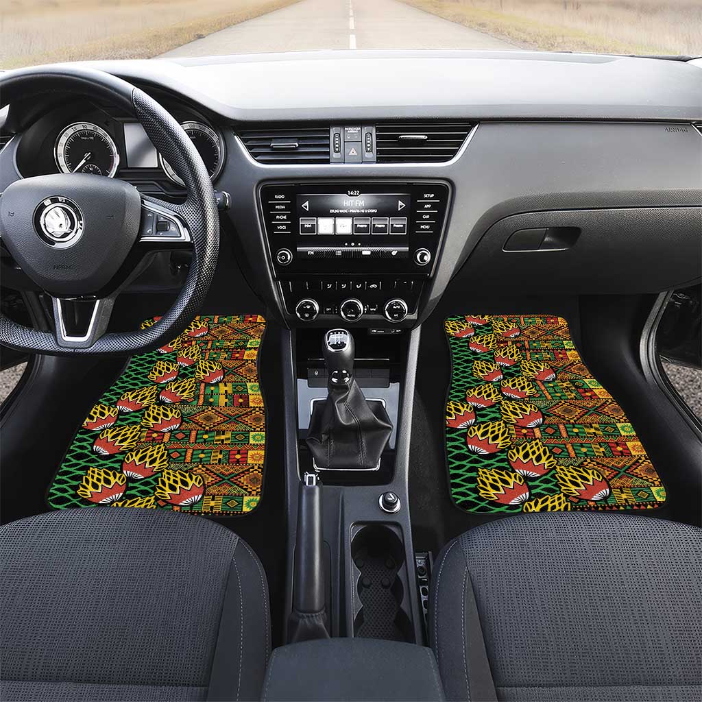 African Tribal Geometric Mixed Kanga Pattern Car Mats