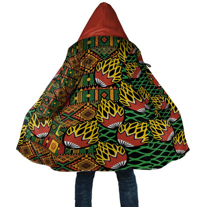 African Tribal Geometric Mixed Kanga Pattern Cloak