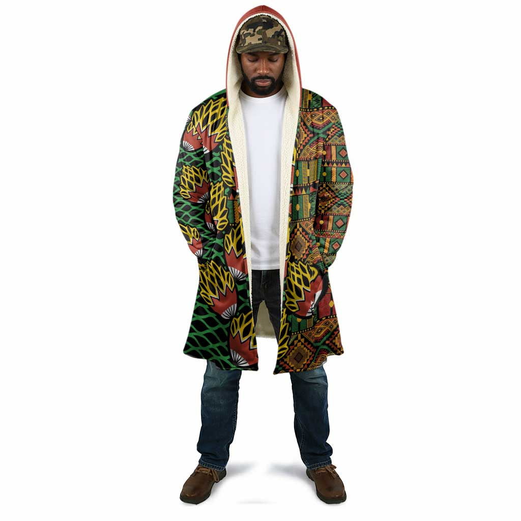 African Tribal Geometric Mixed Kanga Pattern Cloak