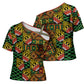 African Tribal Geometric Mixed Kanga Pattern Cross Shoulder Shirt