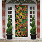 African Tribal Geometric Mixed Kanga Pattern Door Cover