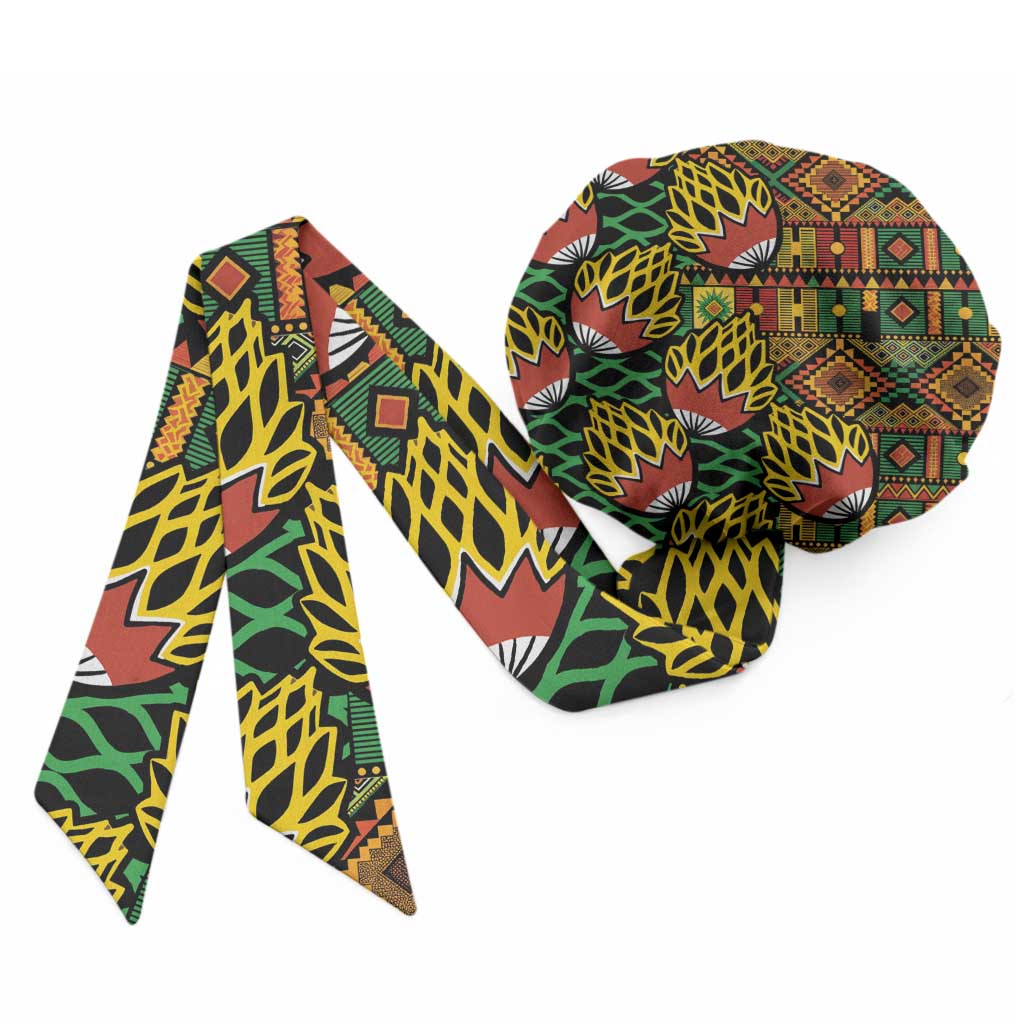 African Tribal Geometric Mixed Kanga Pattern Easy Headwrap