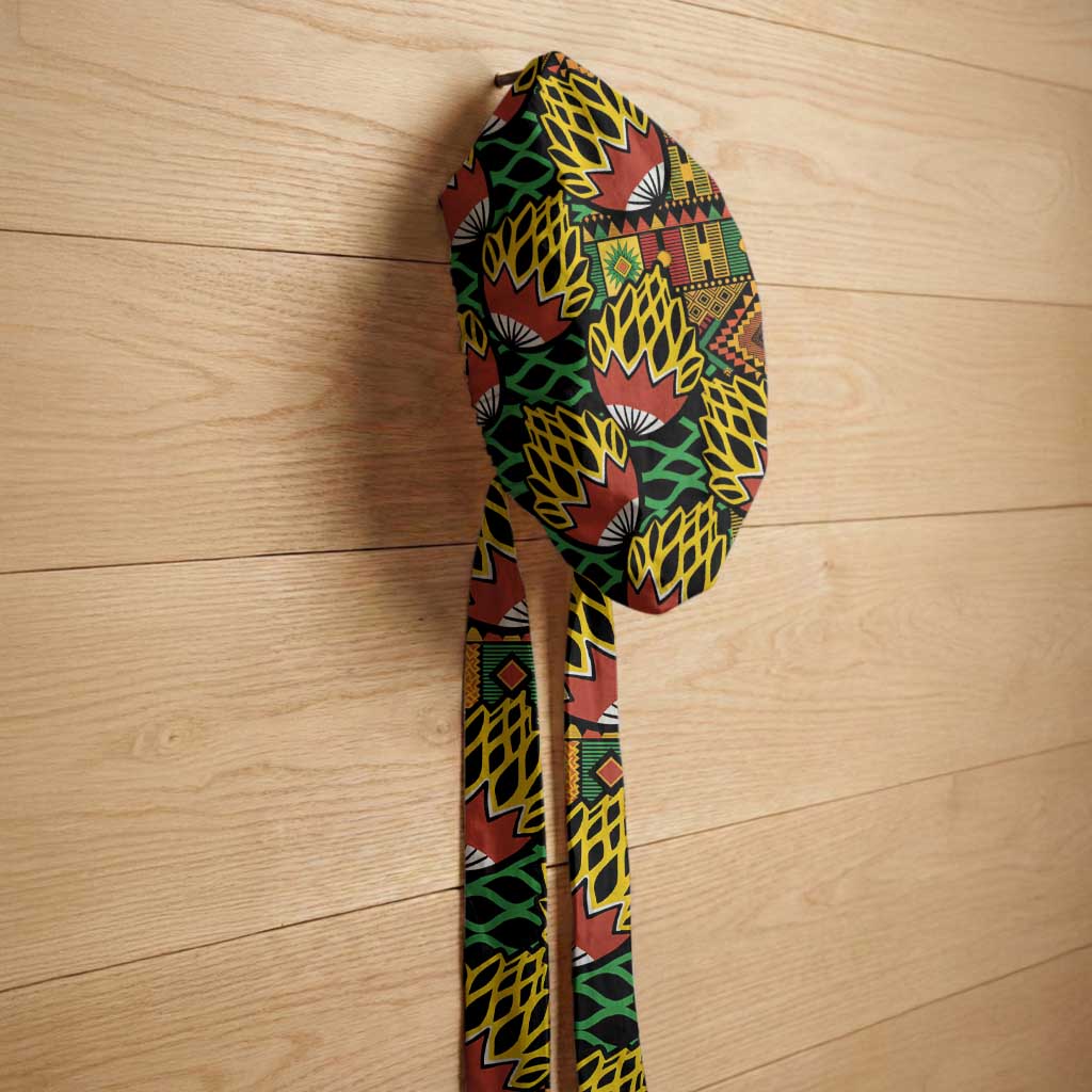 African Tribal Geometric Mixed Kanga Pattern Easy Headwrap