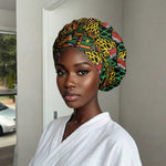 African Tribal Geometric Mixed Kanga Pattern Easy Headwrap