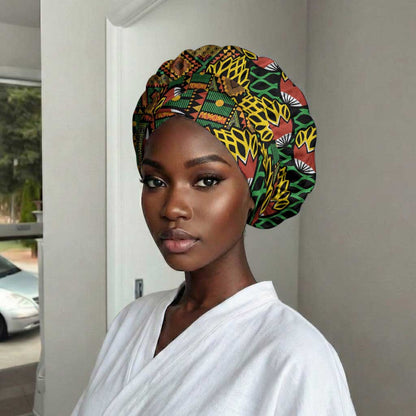 African Tribal Geometric Mixed Kanga Pattern Easy Headwrap