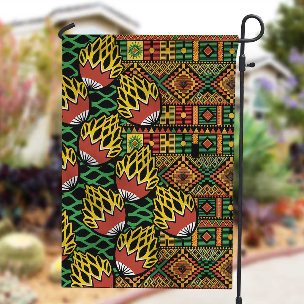 African Tribal Geometric Mixed Kanga Pattern Garden Flag