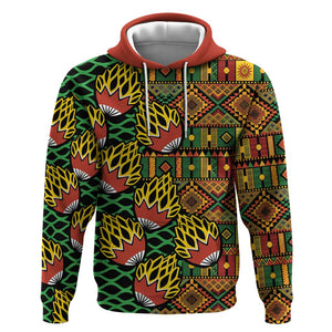 African Tribal Geometric Mixed Kanga Pattern Hoodie