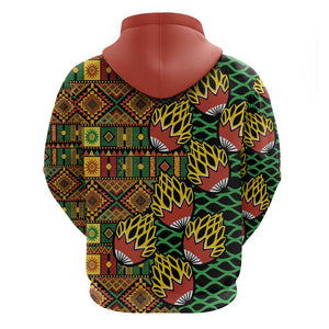 African Tribal Geometric Mixed Kanga Pattern Hoodie