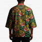 African Tribal Geometric Mixed Kanga Pattern Kimono
