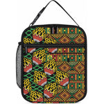African Tribal Geometric Mixed Kanga Pattern Lunch Bag