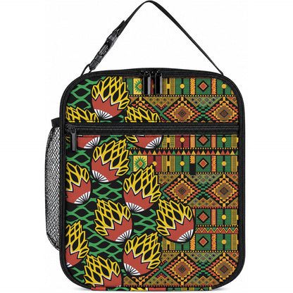 African Tribal Geometric Mixed Kanga Pattern Lunch Bag