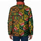 African Tribal Geometric Mixed Kanga Pattern Padded Jacket
