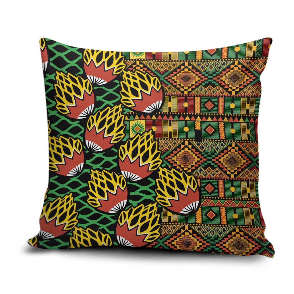 African Tribal Geometric Mixed Kanga Pattern Pillow Cover