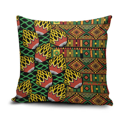 African Tribal Geometric Mixed Kanga Pattern Pillow Cover