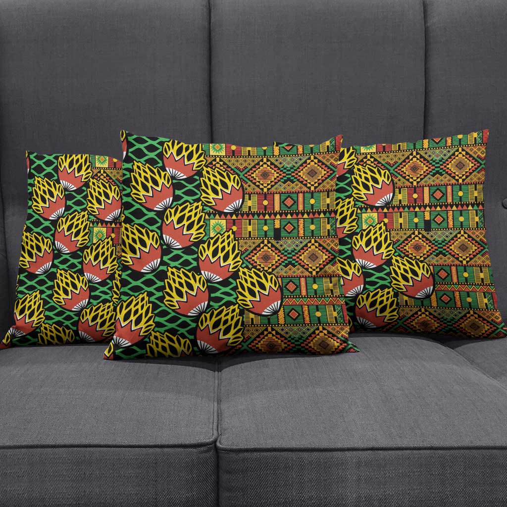 African Tribal Geometric Mixed Kanga Pattern Pillow Cover