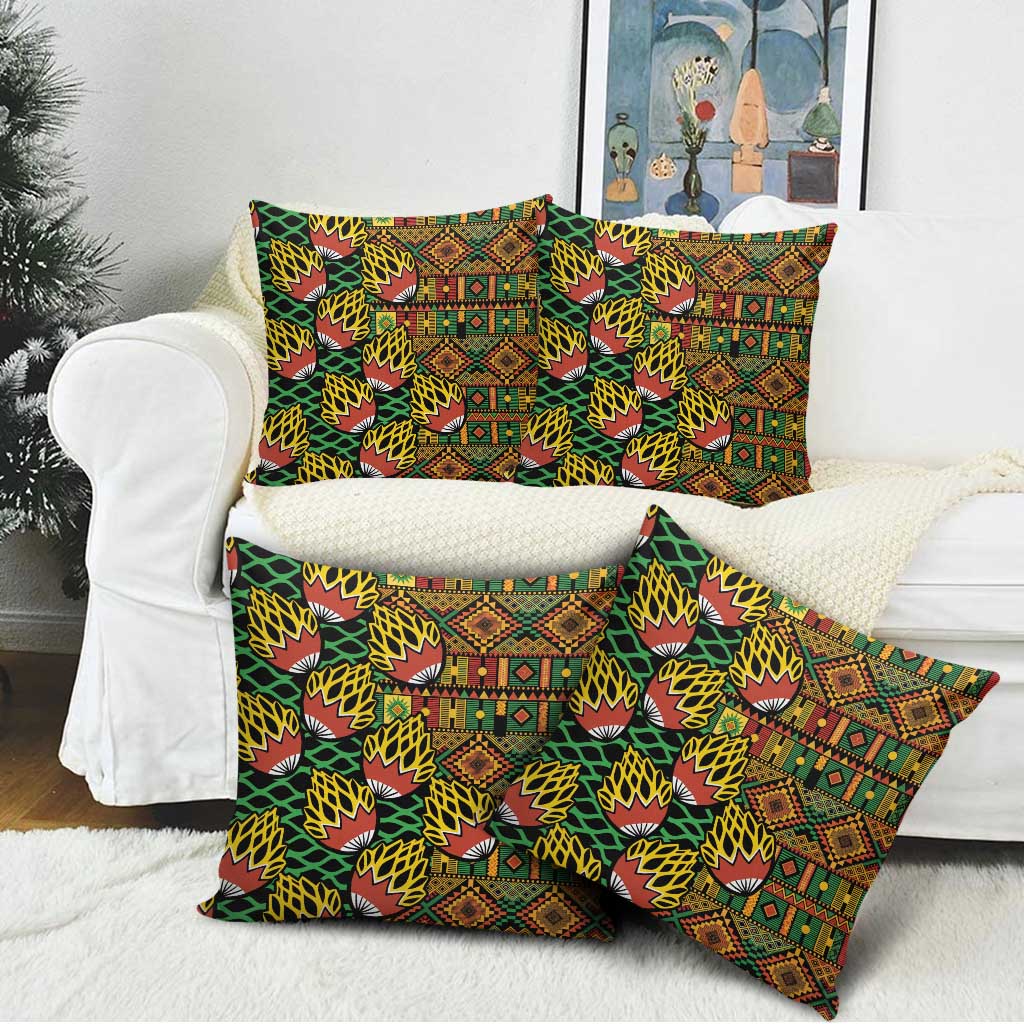 African Tribal Geometric Mixed Kanga Pattern Pillow Cover