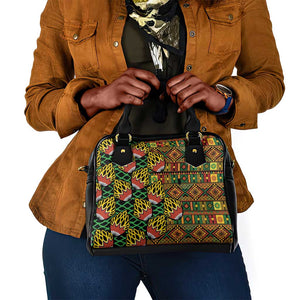 African Tribal Geometric Mixed Kanga Pattern Shoulder Handbag