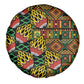 African Tribal Geometric Mixed Kanga Pattern Spare Tire Cover