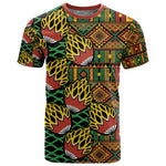 African Tribal Geometric Mixed Kanga Pattern T shirt