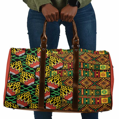 African Tribal Geometric Mixed Kanga Pattern Travel Bag