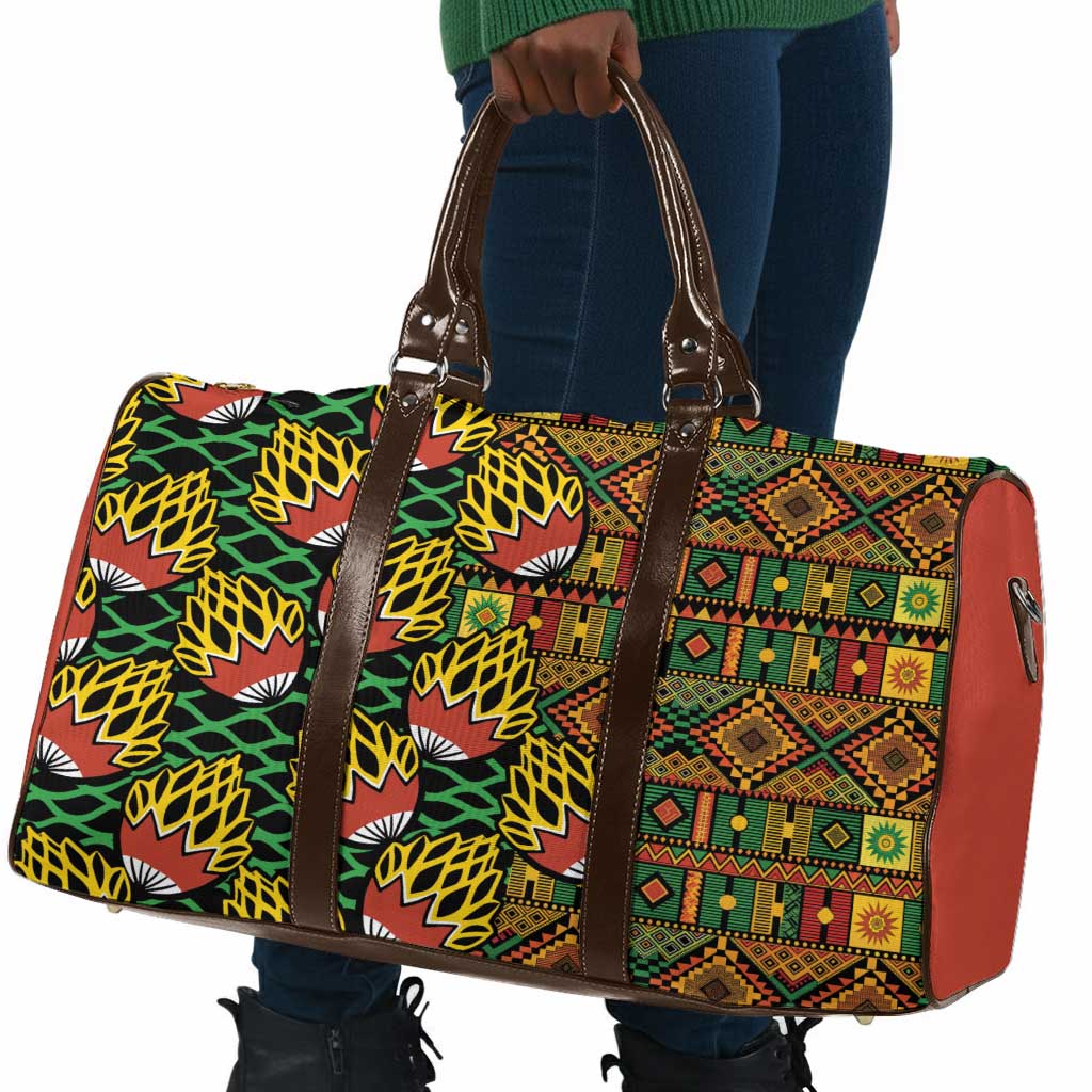 African Tribal Geometric Mixed Kanga Pattern Travel Bag