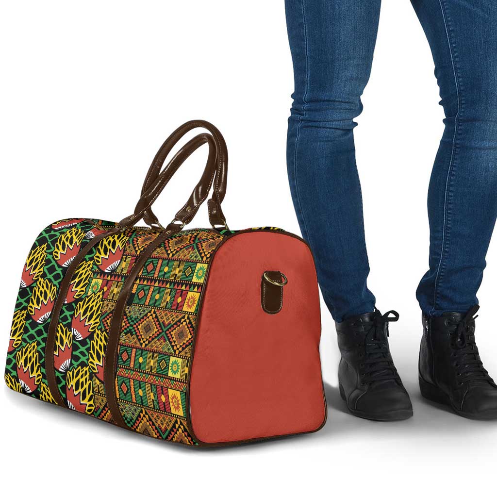 African Tribal Geometric Mixed Kanga Pattern Travel Bag