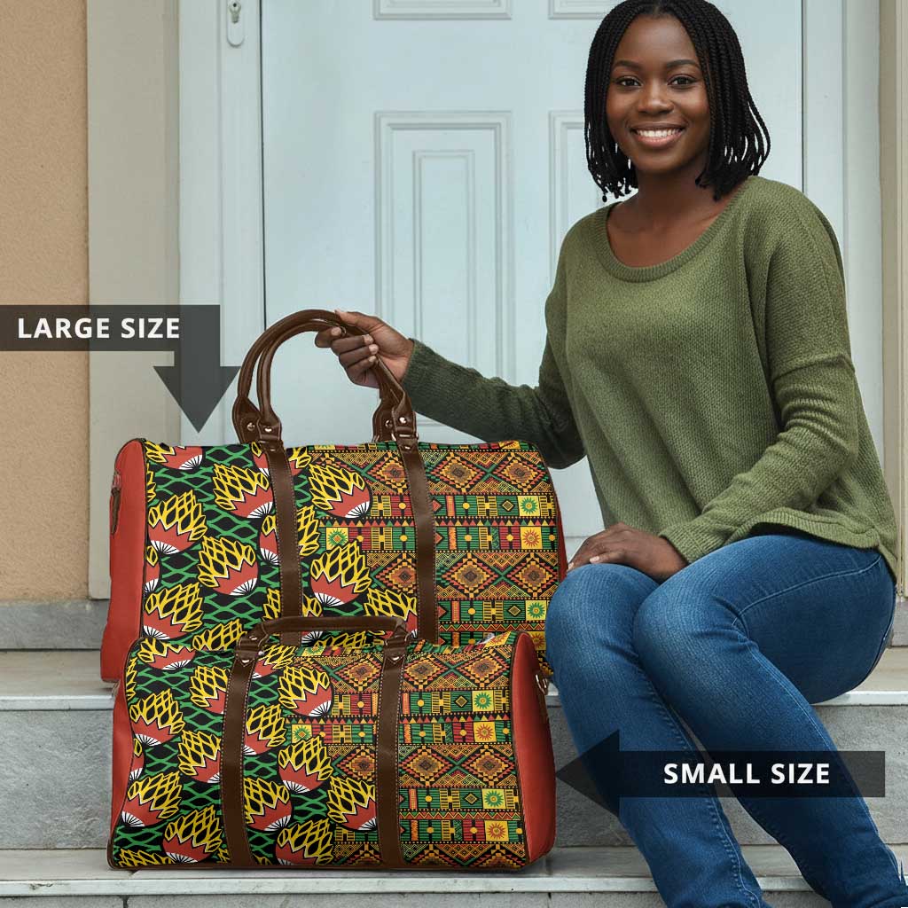 African Tribal Geometric Mixed Kanga Pattern Travel Bag