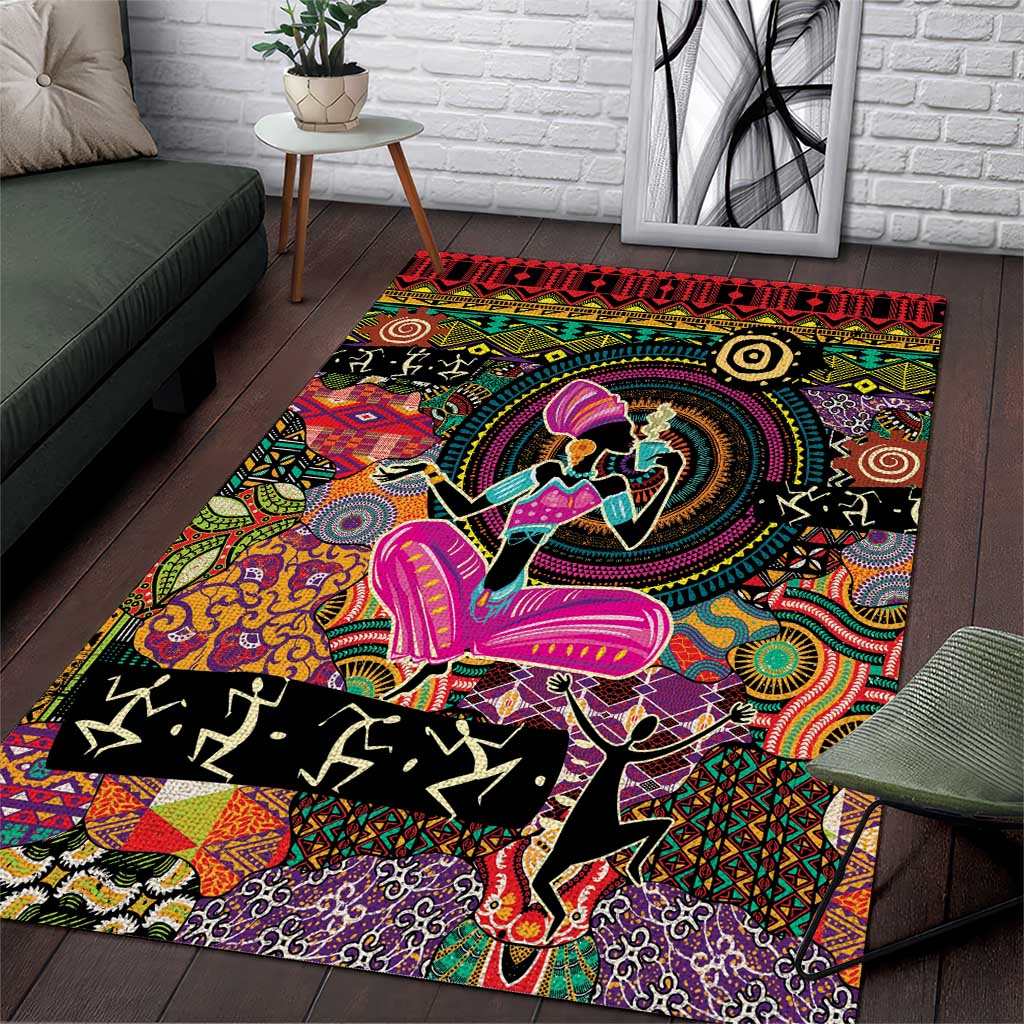 African Women Ethnic Motifs Area Rug