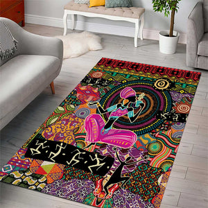 African Women Ethnic Motifs Area Rug