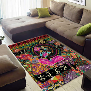 African Women Ethnic Motifs Area Rug