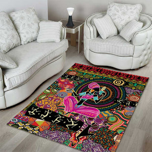 African Women Ethnic Motifs Area Rug