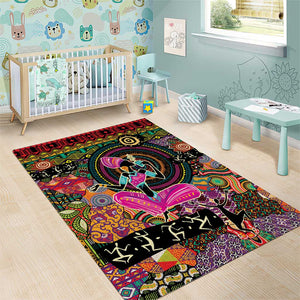 African Women Ethnic Motifs Area Rug