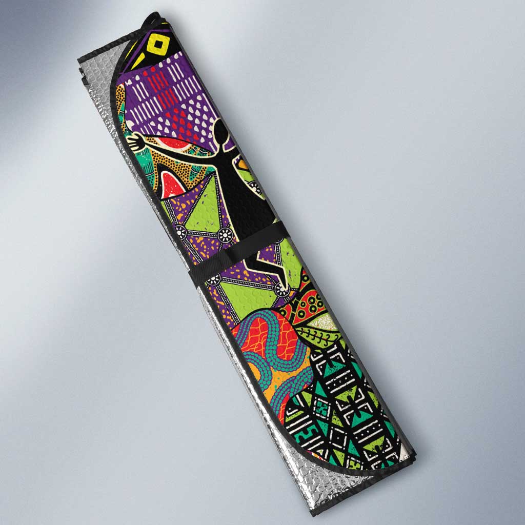 African Women Ethnic Motifs Auto Sun Shade