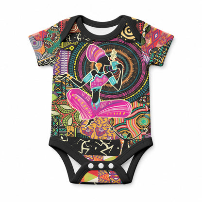 African Women Ethnic Motifs Baby Onesie