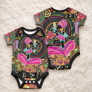 African Women Ethnic Motifs Baby Onesie