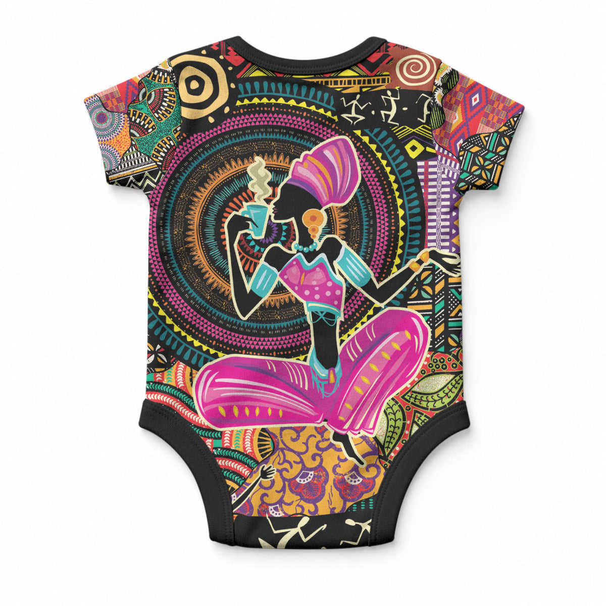African Women Ethnic Motifs Baby Onesie