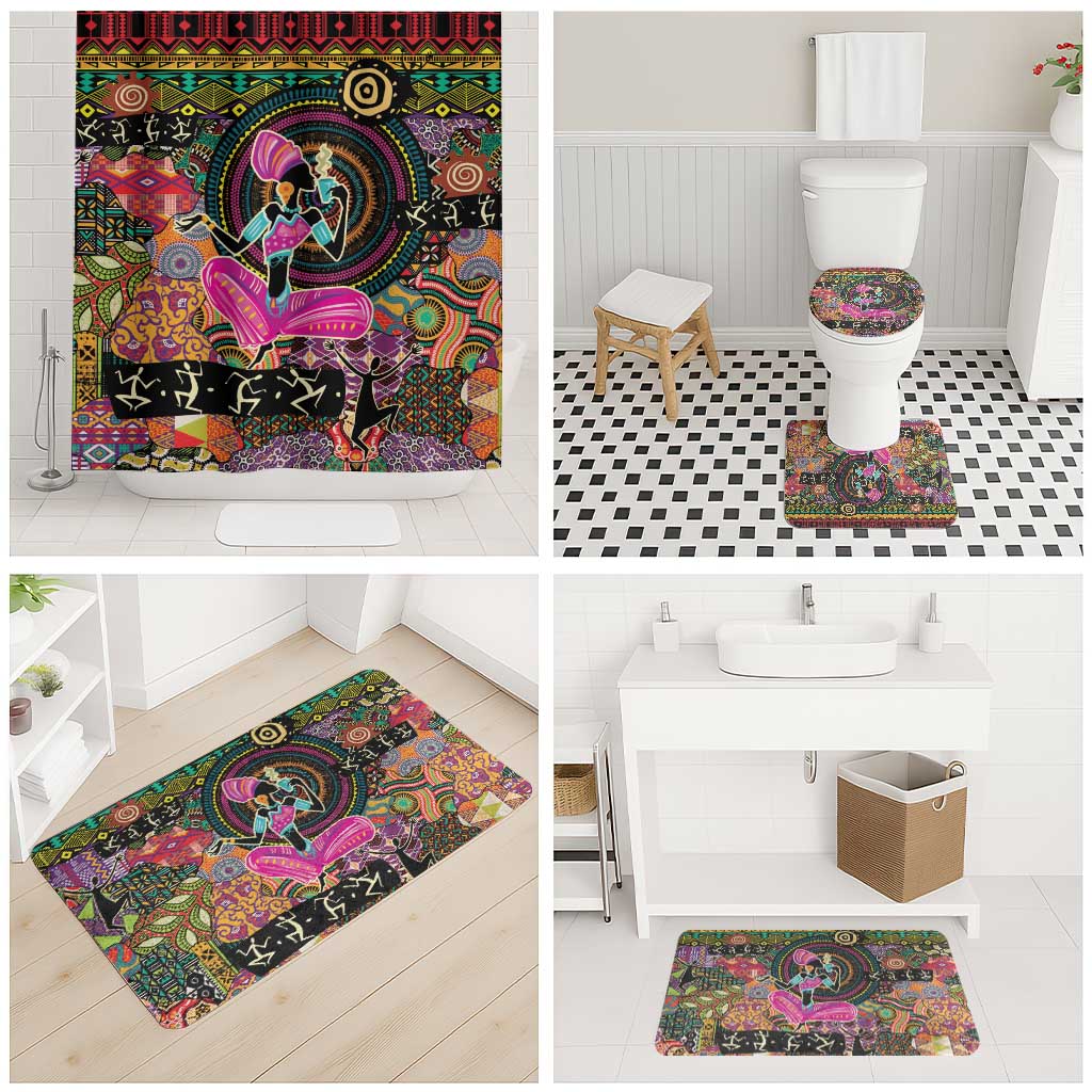 African Women Ethnic Motifs Bathroom Set