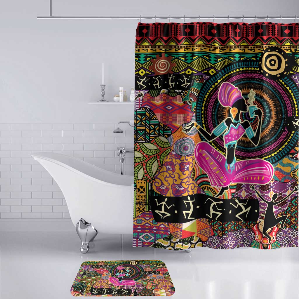 African Women Ethnic Motifs Bathroom Set