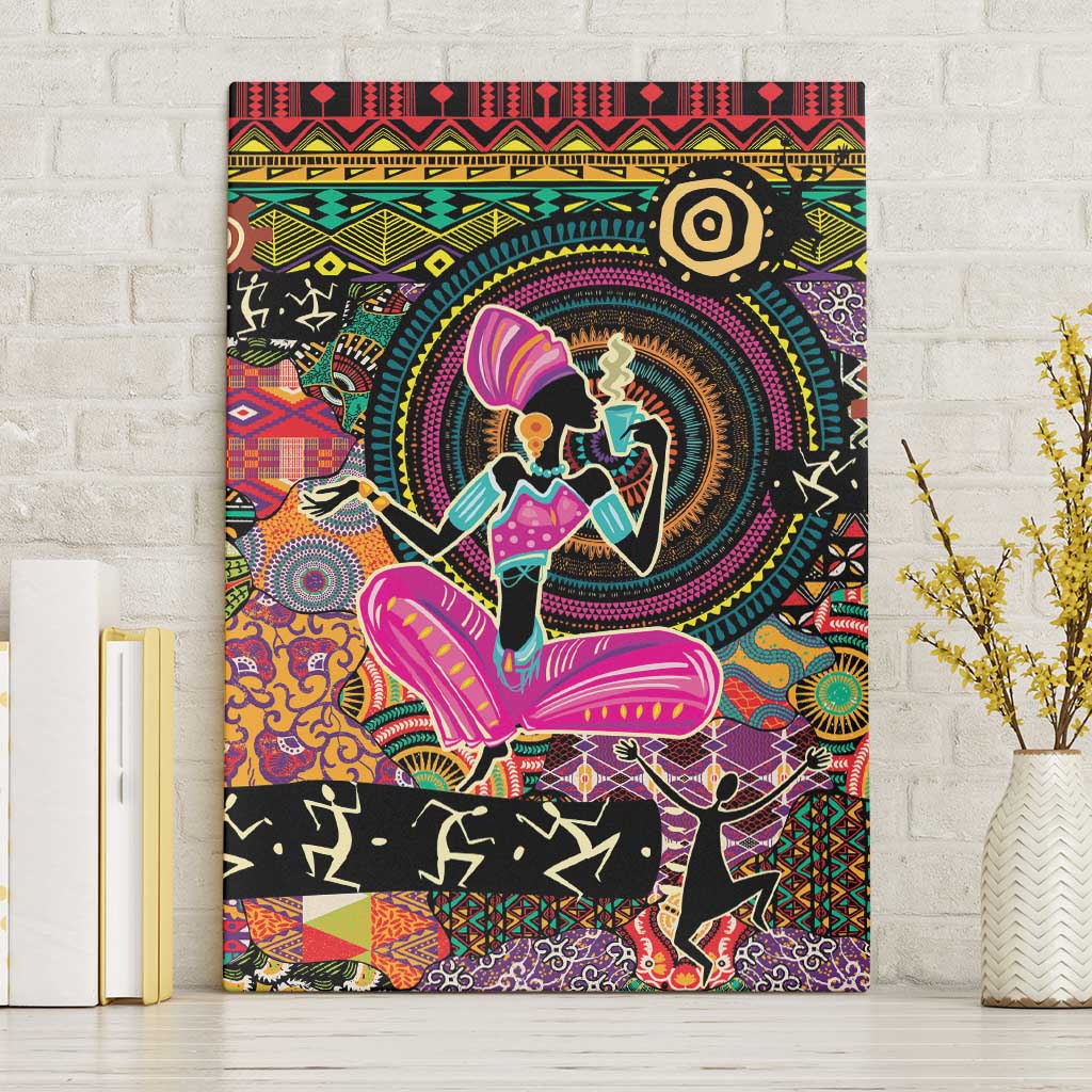 African Women Ethnic Motifs Canvas Wall Art