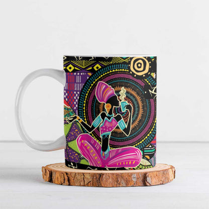 African Women Ethnic Motifs Ceramic Mug
