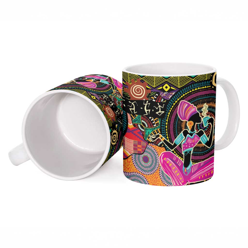 African Women Ethnic Motifs Ceramic Mug