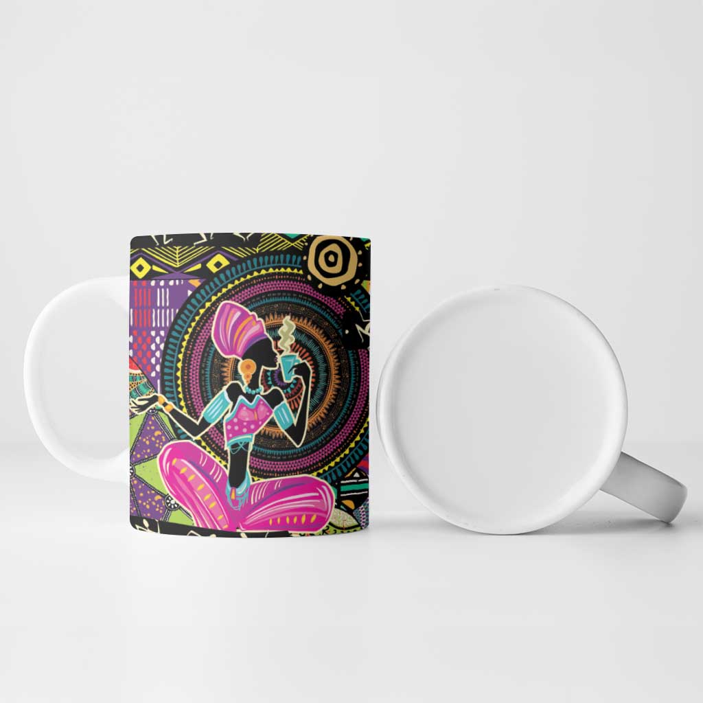 African Women Ethnic Motifs Ceramic Mug